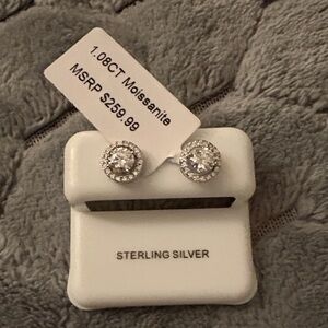 Sterling Silver Moissanite Stud Earrings